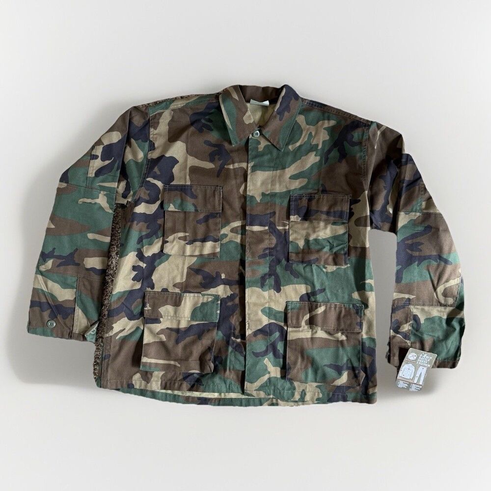Rothco BDU Military Utility Fatigue Shirt Jacket Woodland Camo size Large